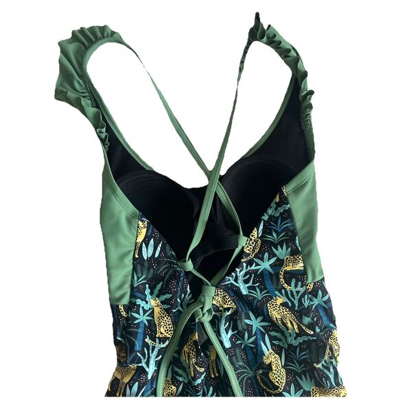 Ruffle Butts Women’s Cheetah Safari Print One Piece Bathing Swim Suit Medium - Picture 6 of 7